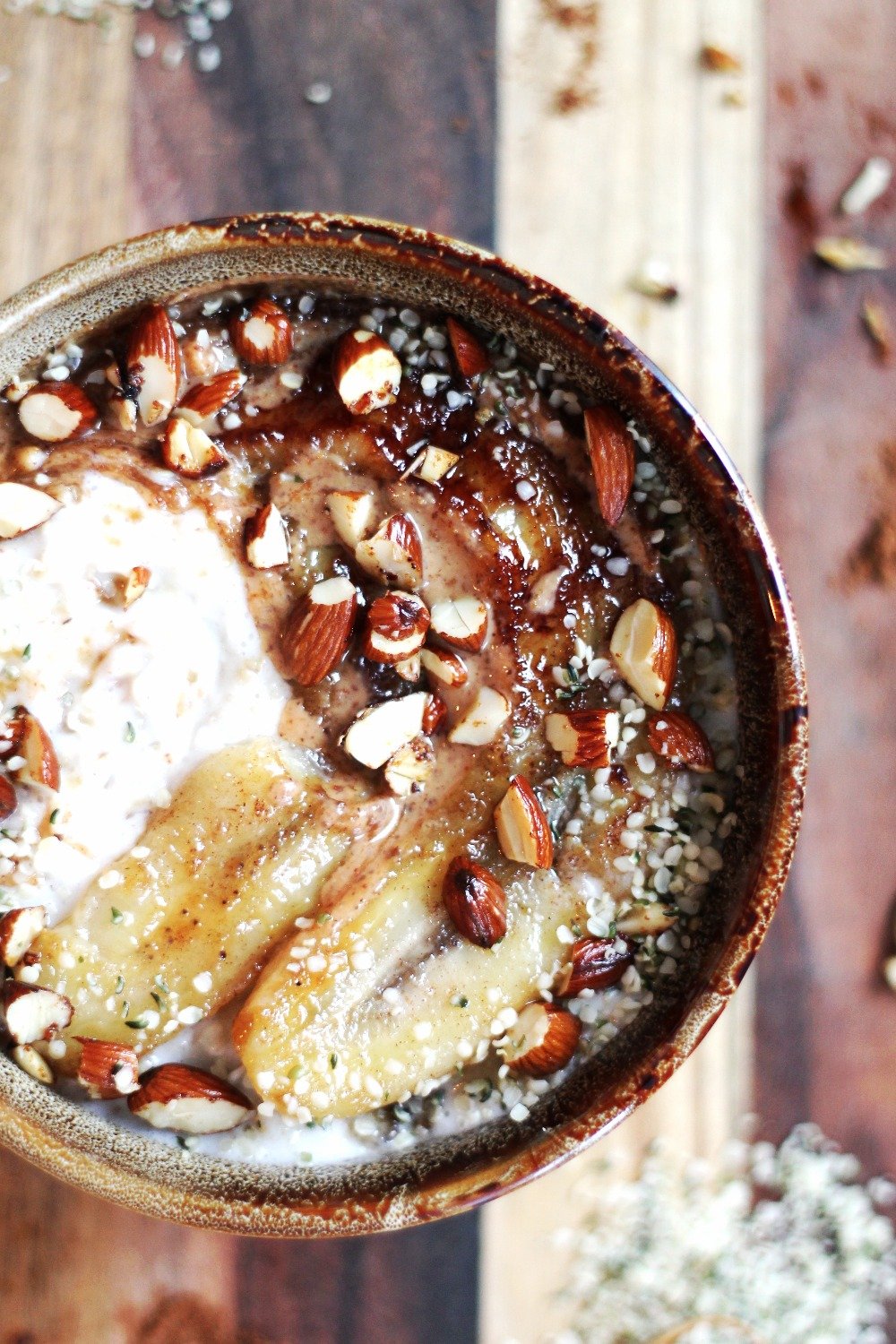 Fried Banana & Almond Maple Porridge | Oatmeal Recipe | Two Spoons