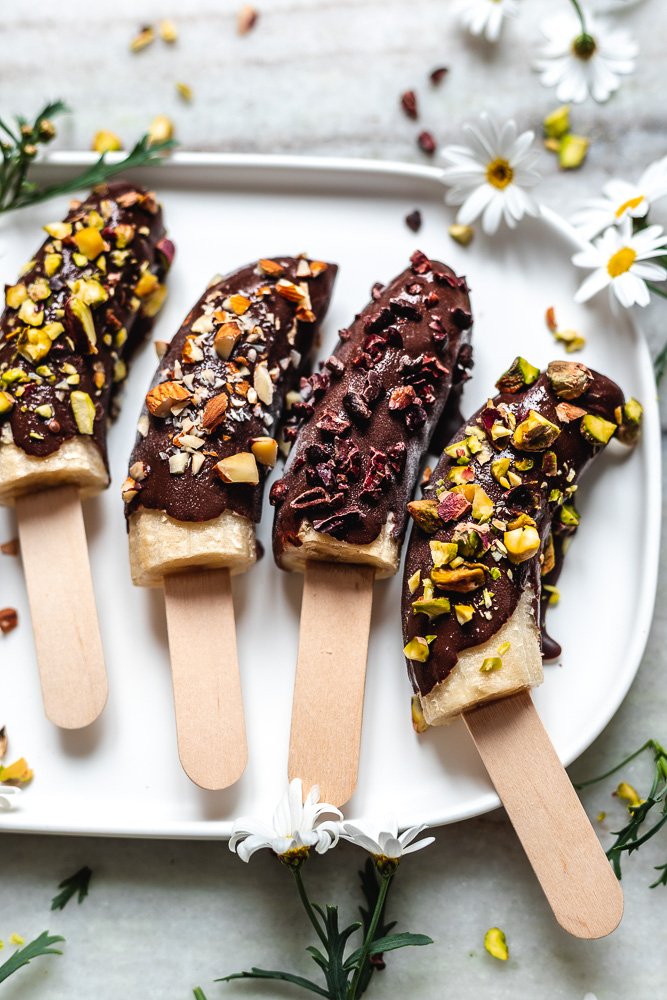 Chocolate Covered Frozen Bananas TWO SPOONS