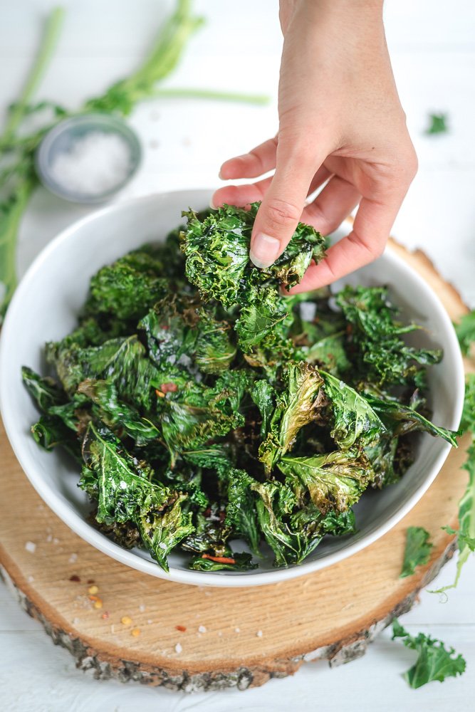 No Fail Salty Kale Chips