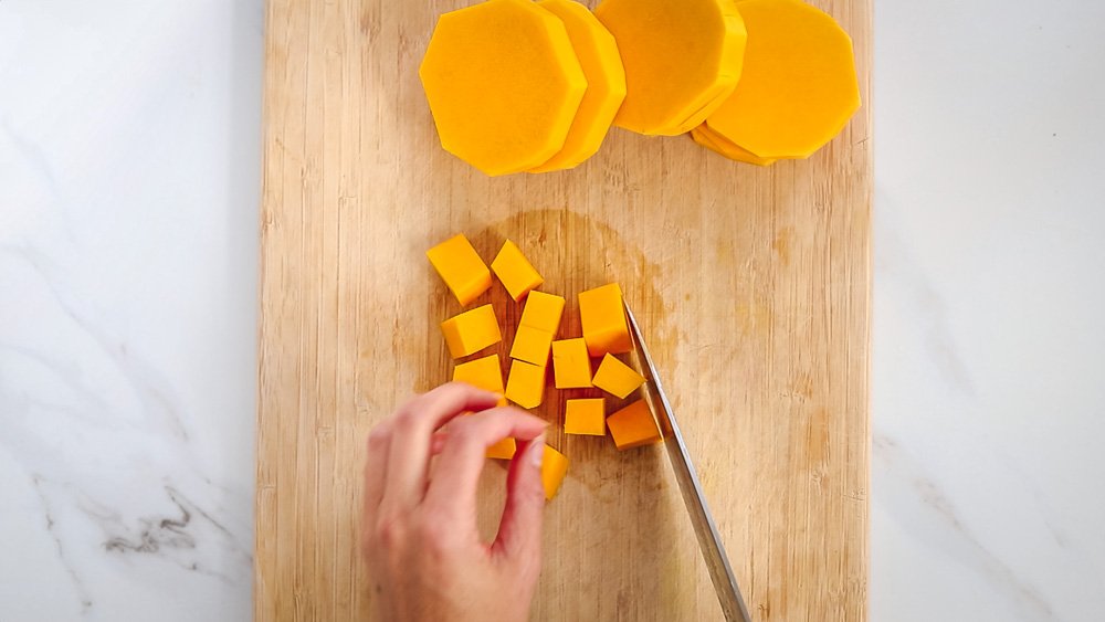 how to cut a butter nut squash step by step instruction