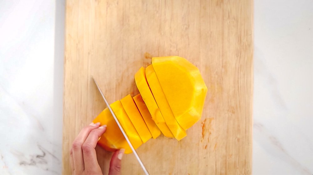 how to cut a butter nut squash step by step instruction
