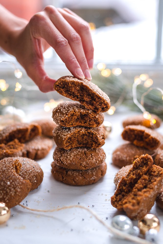 Soft and Chewy Gingerbread Cookies (V+GF) | vegan + gluten-free