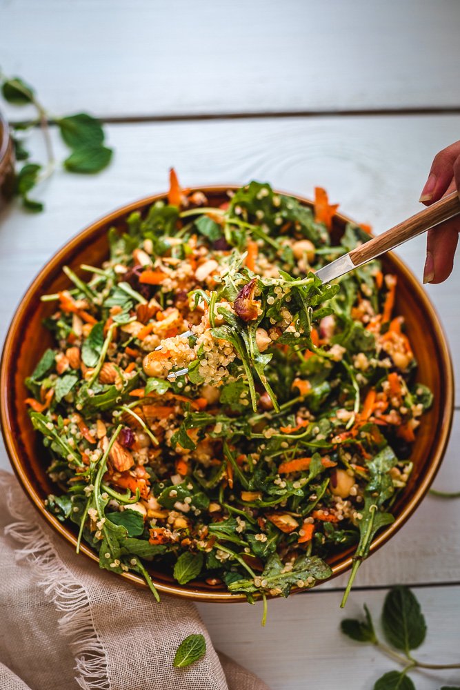 Moroccan Carrot and Chickpea Salad (with quinoa) | Two Spoons