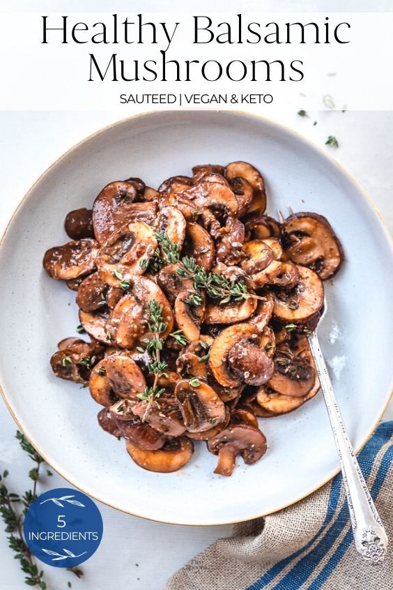 Pin it! Healthy Balsamic Mushrooms