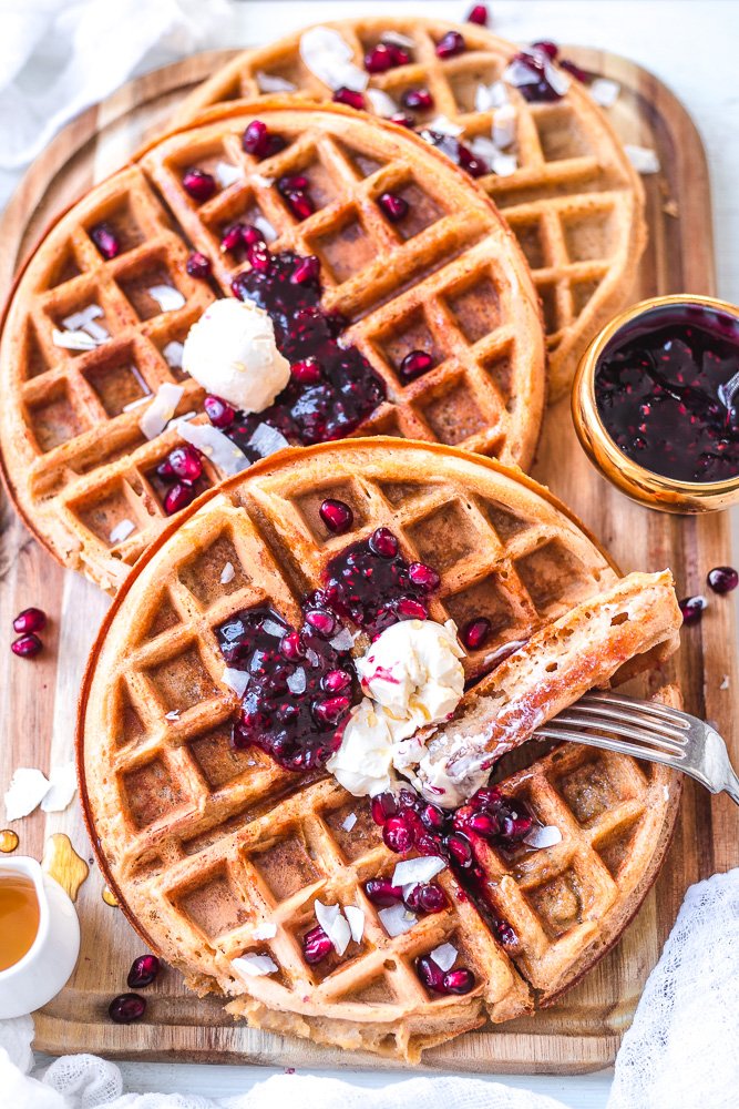 Quick Blender Vegan Gluten-Free Waffles - Two Spoons