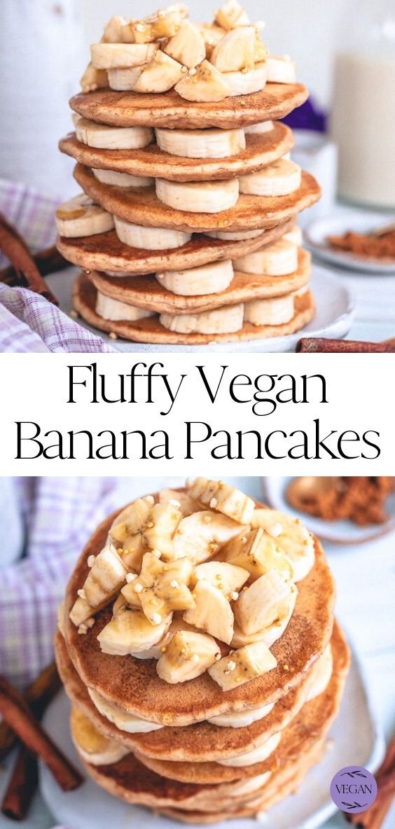 Vegan banana pancakes recipe. Pin it on Pinterest!
